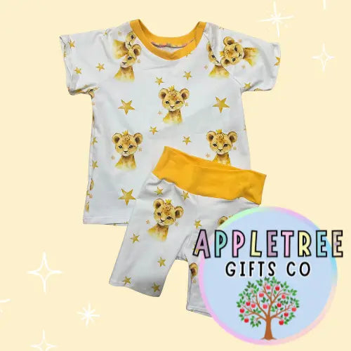 Lion Cubs short raglan T shirt and shorts set - Appletree Gifts Co