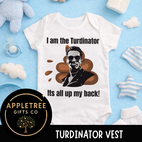 I Am a turdinator Baby vest