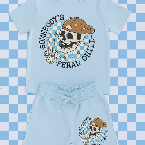 Feral Child T shirt and shorts set Appletree Gifts Co