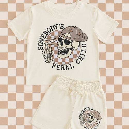 Feral Child T shirt and shorts set Appletree Gifts Co