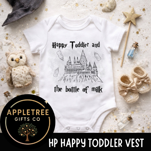 Happy toddler and the bottle of milk vest